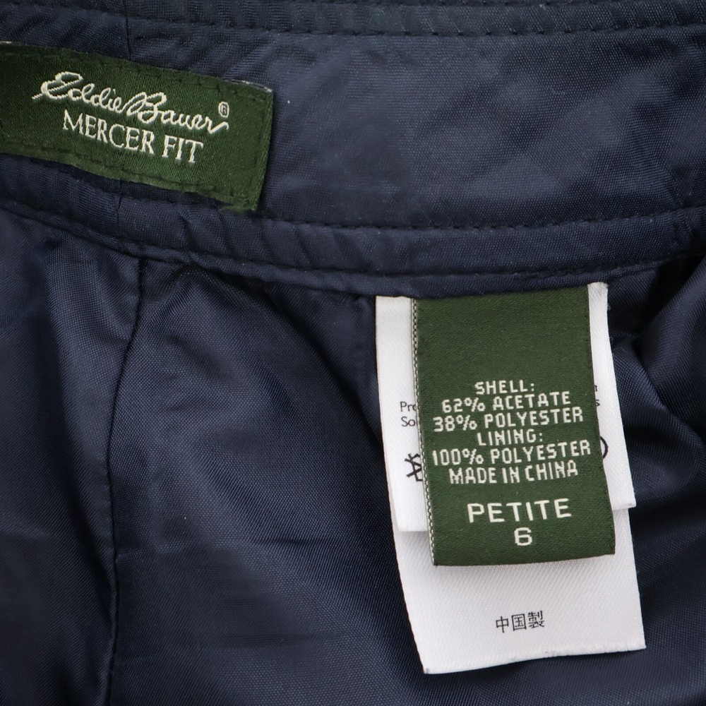 Eddie Bauer Dress Pants Mercer Fit Womens 6P Dark Blue Mid Rise Pockets Bootcut - Picture 6 of 6
